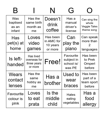 AMC Family Day 2022 Bingo Card
