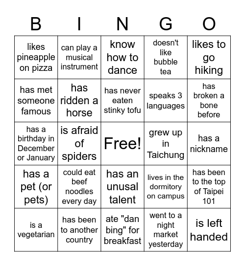 Bingo Card