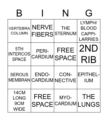 STRUCTURE/WALL OF HEART Bingo Card