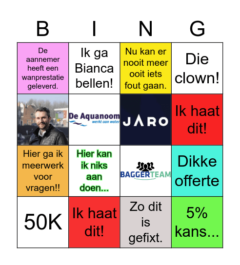 De grote Jappie Veen bingokaart Bingo Card