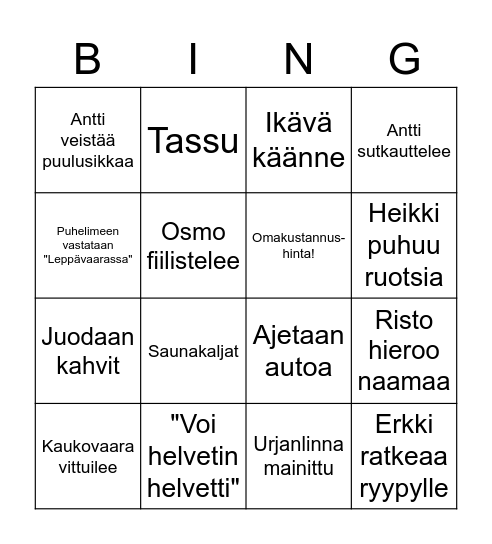 METSOLAT BINGO Card