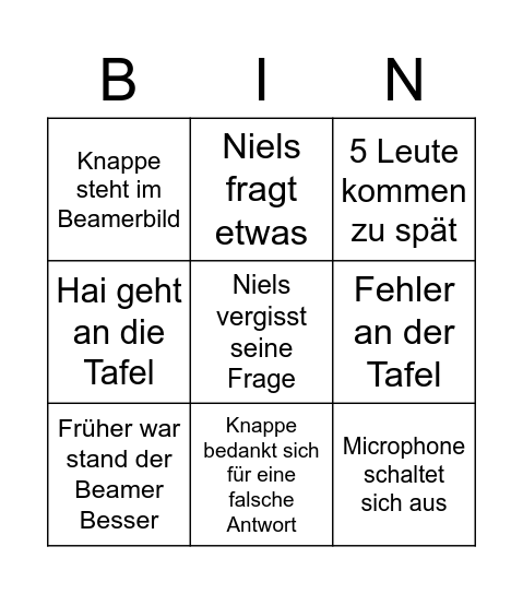 Chemie macht spaß Bingo Card