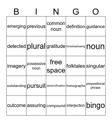 Sanyla's Bingo Card