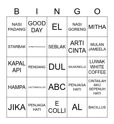 Bingo Nduta Bingo Card
