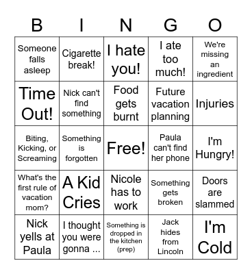 Thanksgiving Bingo Card