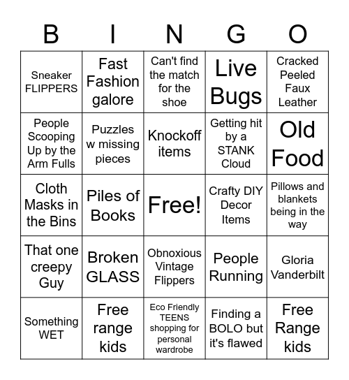 Bins BINgo Card