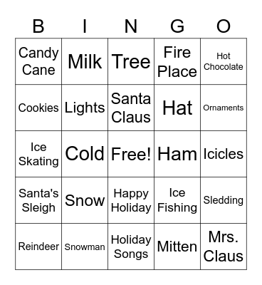 Holiday Bingo Card