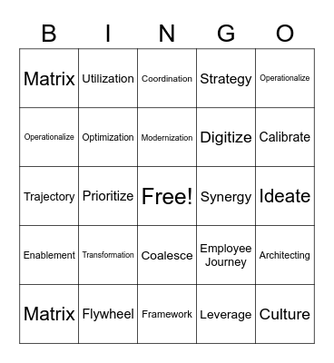Buzzword Bingo Card