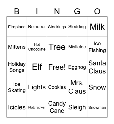 Holiday Bingo Card