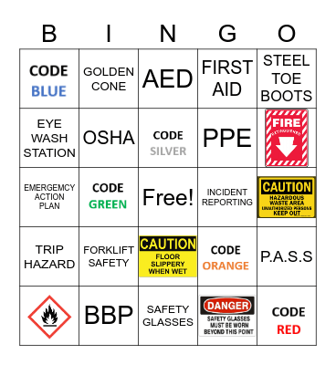 SAFETY WEEK Bingo Card