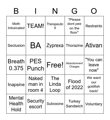 PES Bingo Card