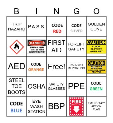 SAFETY WEEK Bingo Card