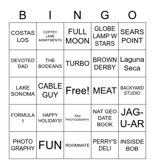 FRIENDS CELEBRATION BINGO Card