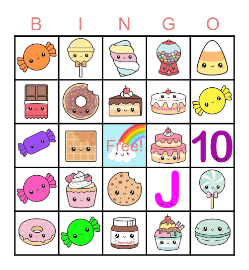 sweet 10 Bingo Card