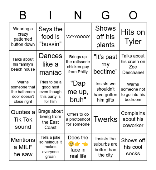 Andrew Bingo Card