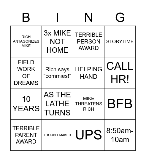 DMS BING! Bingo Card