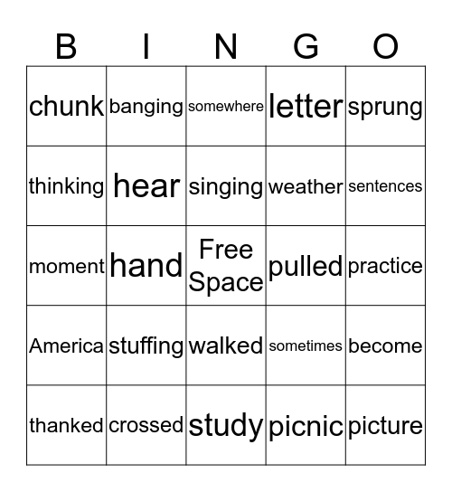 Catfish and Guppies Guided Reading  Bingo Card
