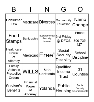 ELAP Bingo Card