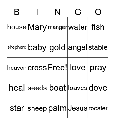 Bible Bingo Card