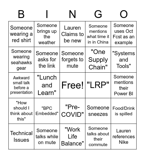 Offsite Bingo Card