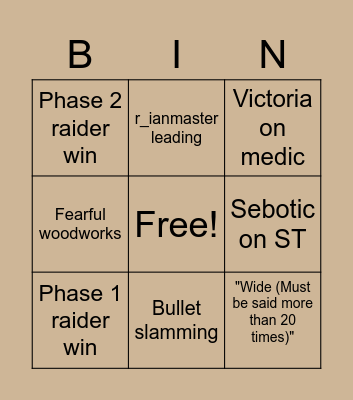 Anchorage Bingo Card
