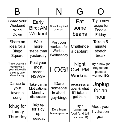 BAD GUY BINGO Card