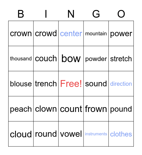 3rd Grade-HMH  4.2 (List 11) Bingo Card