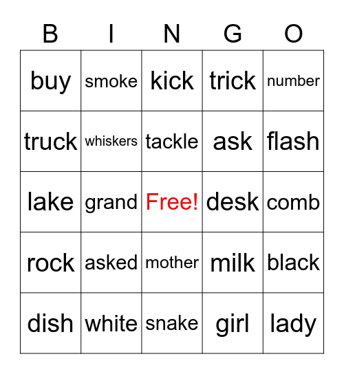 2nd Grade-HMH  4.1 (List 10) Bingo Card