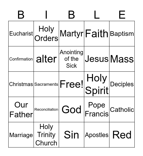 Learning About Our Religion Bingo Card