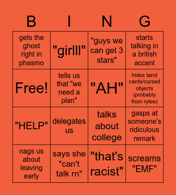 avery's bingo Card