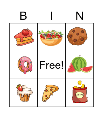 Food Bingo Card