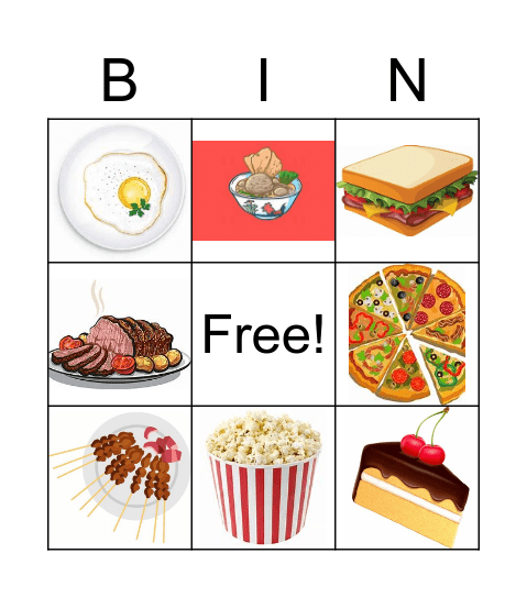 Food Bingo Card