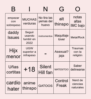 Yuuki's Bingo Card