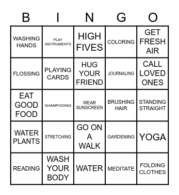 HEALTHY DAILY HABITS Bingo Card