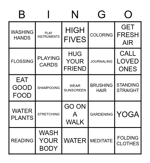 HEALTHY DAILY HABITS Bingo Card