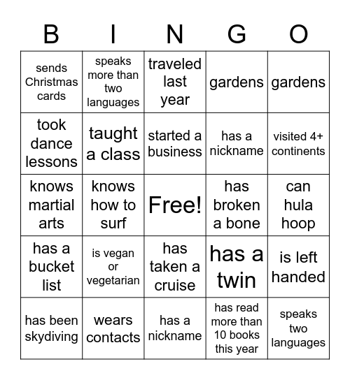 BSF- Fellowship with FOOD!!! Bingo Card