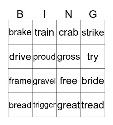 Vocabulary Words Bingo Card