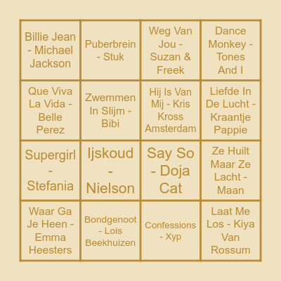 THE KIDS EDITION Bingo Card