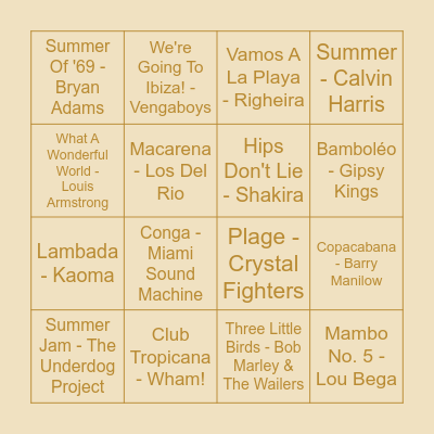 THE SUMMER EDITION Bingo Card