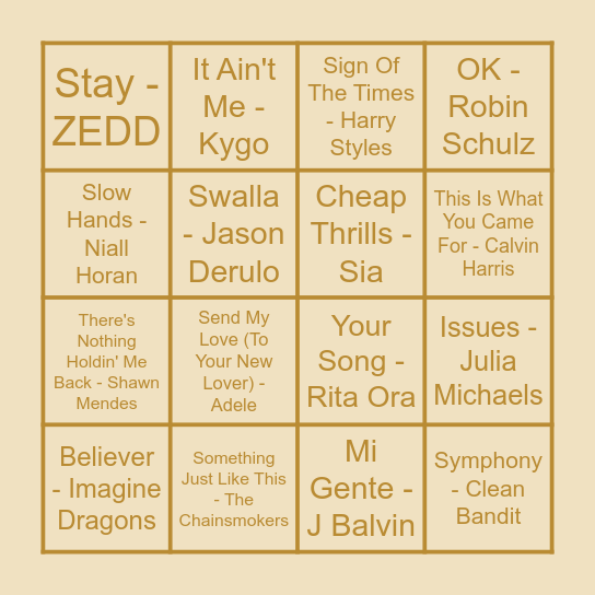 THE 2017 EDITION Bingo Card