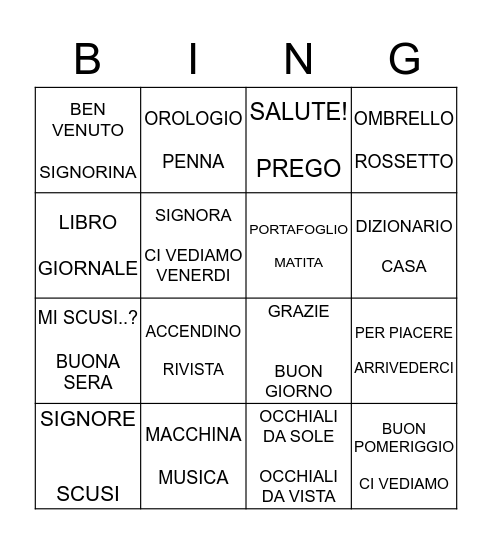 LET'S REVISE Bingo Card