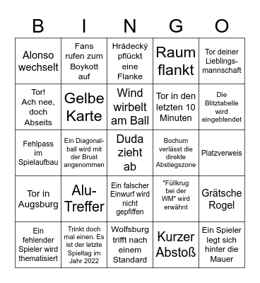 KONFRERENZTRINKSPIEL Bingo Card