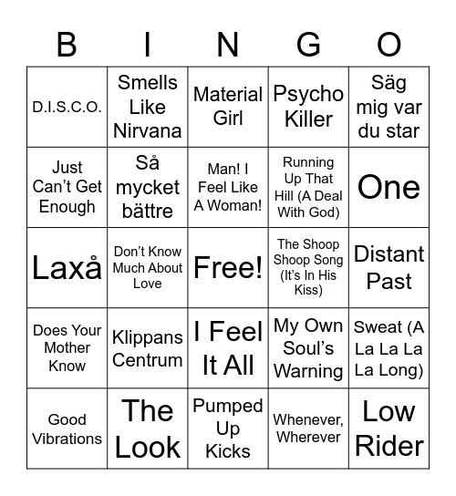 MUSIKBINGO Card