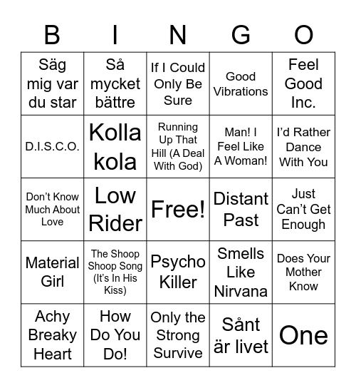 MUSIKBINGO Card