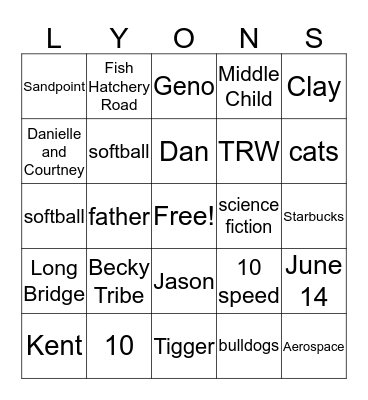 Happy Birthday Daniel Lyons Bingo Card