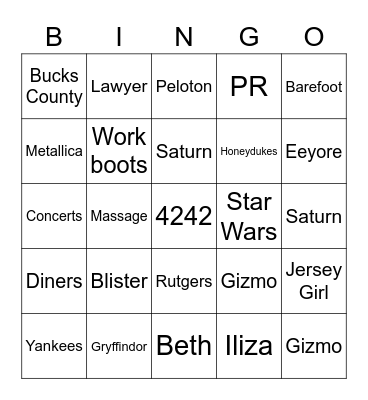 SHINGO Bingo Card