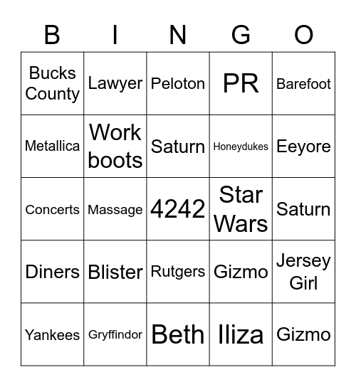 SHINGO Bingo Card