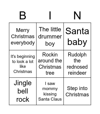 Christmas bingo Card