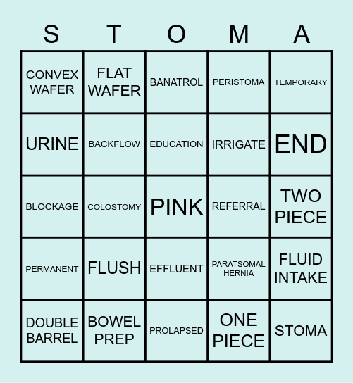 OSTOMY Bingo Card