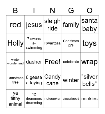 Christmas Bingo Card